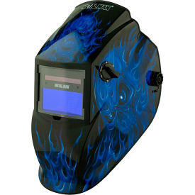 Metal Man® Auto Darkening Welding Helmet Variable Shade Control - Blue Skull ASF8650SGC