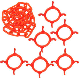 Mr. Chain® 50' Cone Chain Connector Kit with Plastic Chain Traffic Orange 13-KIT974