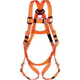 PeakWorks® Contractor Safety Harness Pass-Thru Leg Buckles Class A Universal Orange V8008000