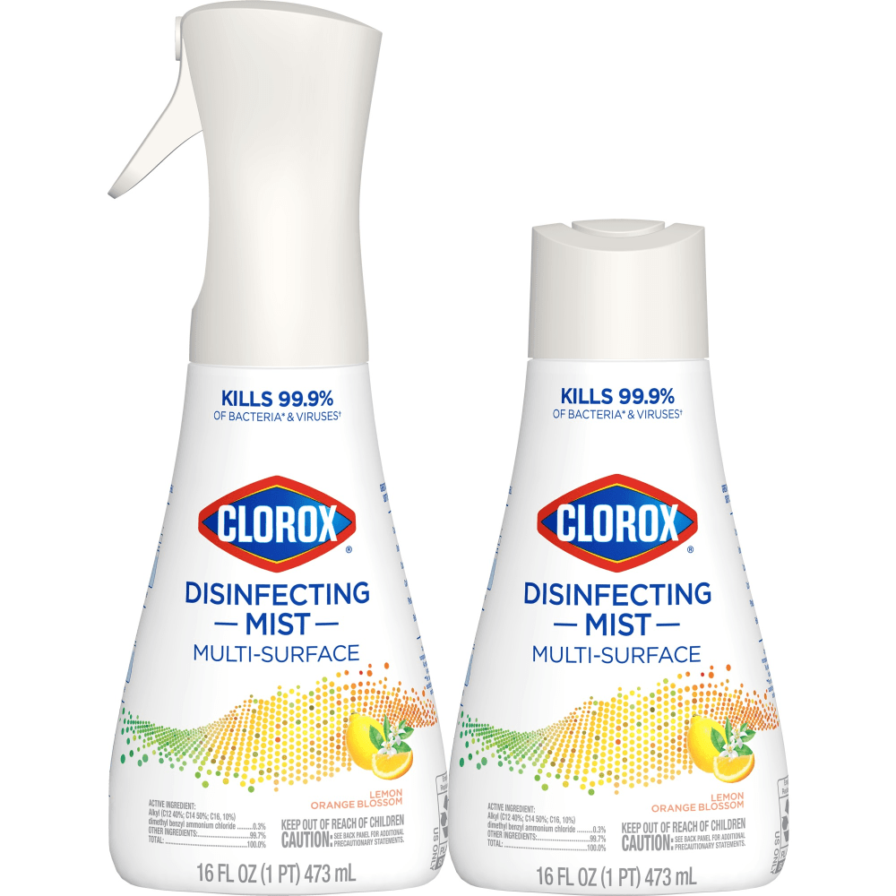 Clorox Disinfecting Mist Sanitizing And Antibacterial Disinfectant Spray, 16 Oz, Lemon And Orange Blossom MPN:044600602158