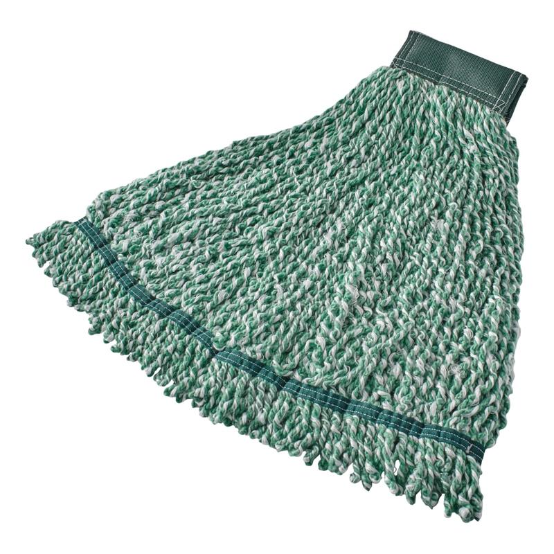 Rubbermaid Web Foot Wet Mop, 5in Band, Microfiber, Green MPN:FGA85306GR00