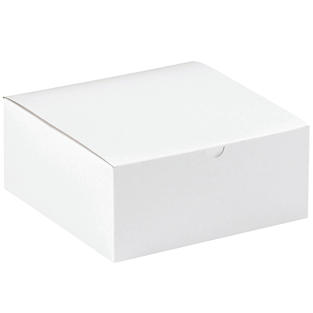 Office Depot Brand Gift Boxes, 8inL x 8inW x 3 1/2inH, 100% Recycled, White, Case Of 100 MPN:GB883