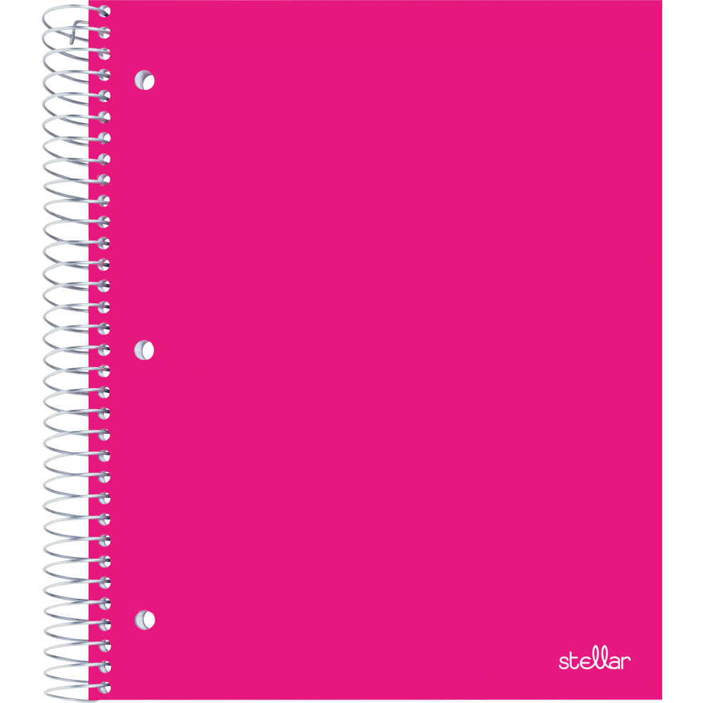 Office Depot Brand Stellar Poly Notebook, 8-1/2in x 11in, 3 Subject, College Ruled, 150 Sheets, Pink (Min Order Qty 22) MPN:ODDI-STLCR-PIN