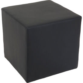 Interion® Antimicrobial Cube Reception Ottoman Black 630BK-AM695