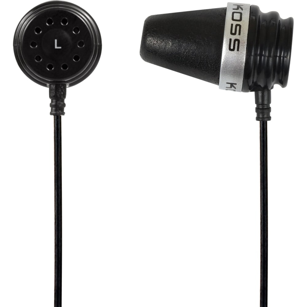 Koss Sparkplug Earset - Stereo - Wired - 16 Ohm - 10 Hz - 20 kHz - Earbud - Binaural - In-ear - 4 ft Cable - Black (Min Order Qty 4) MPN:PATHFINDER-BLK