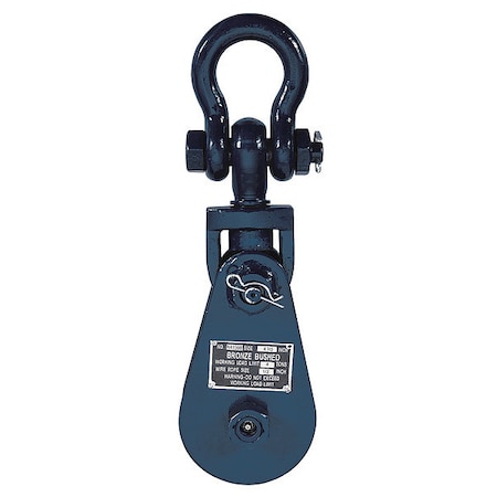 Snatch Block, Wire Rope, 1/2 in Max Cable Size, 8, 000 lb Max Load, Painted MPN:6I-SW4T