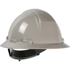 Kilimanjaro Type II Full Brim Hard Hat HDPE Shell 4-Pt Textile Suspension Ratchet Adjustment Gray 280-HP642R-09