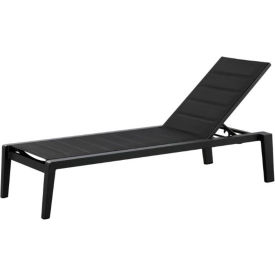 Babmar® Avant Stackable Chaise Lounge Charcoal Gray Frame Black Mesh MB697752