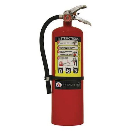 Fire Extinguisher, 10 lb Capacity, Class ABC, UL Rating4A:60B:C, Monoammonium Phosphate MPN:ADV-10