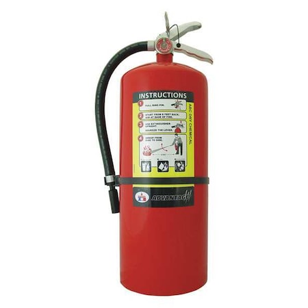 Fire Extinguisher, 18 lb Capacity, Class ABC, UL Rating6A:80B:C, Monoammonium Phosphate MPN:ADV-20