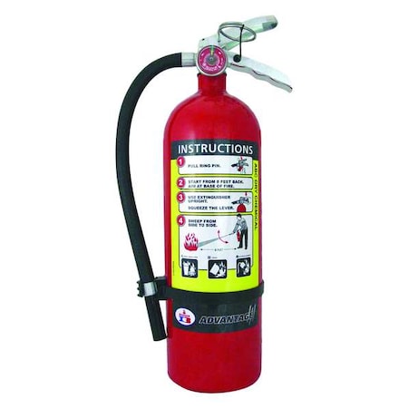 Fire Extinguisher, 5.5 lb Capacity, Class ABC, UL Rating3A:40B:C, Monoammonium Phosphate MPN:ADV-550