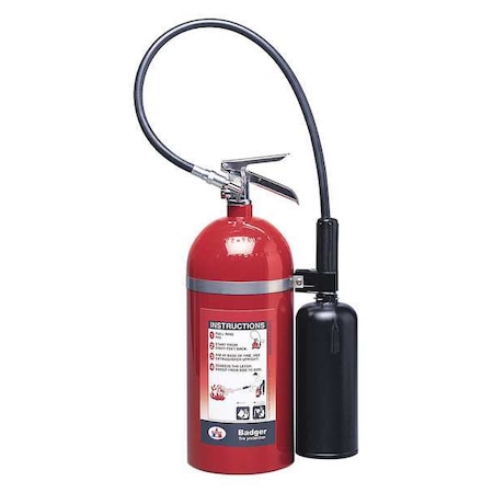 Fire Extinguisher, 10 lb Capacity, Class BC, UL Rating10B:C, Carbon Dioxide 10 sec, Discharge Time: MPN:B10V