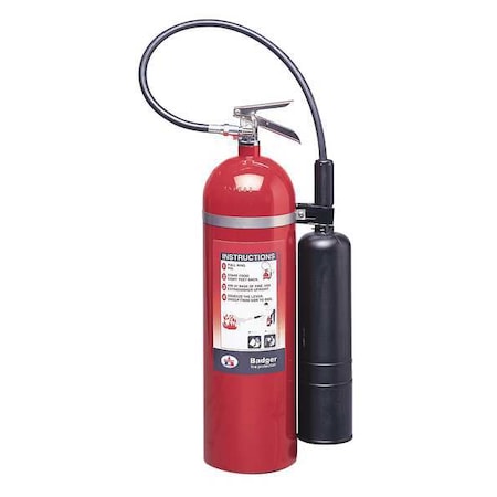 Fire Extinguisher, 15 lb Capacity, Class BC, UL Rating10B:C, Carbon Dioxide 14 sec, Discharge Time: MPN:B15V