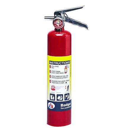 Fire Extinguisher, 2.5 lb Capacity, Class ABC, UL Rating1A:10B:C, Monoammonium Phosphate MPN:B250M