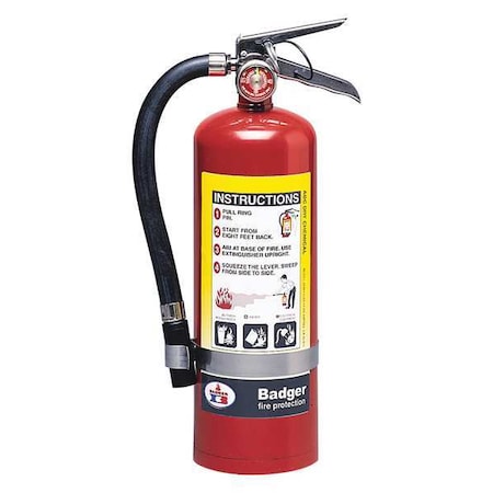 Fire Extinguisher, 5 lb Capacity, Class ABC, UL Rating3A:40B:C, Monoammonium Phosphate MPN:B5M