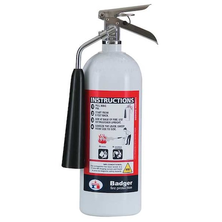 Fire Extinguisher, 5 lb Capacity, Class BC, UL Rating5B:C, Carbon Dioxide 9 sec, Discharge Time: MPN:B5V-1MR