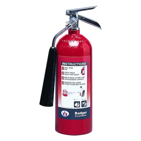 Fire Extinguisher, 5 lb Capacity, Class BC, UL Rating5B:C, Carbon Dioxide 9 sec, Discharge Time: MPN:B5V
