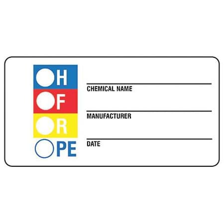 Label, Chemical Name_Manufacturer_Date_, Paper, 3 in W, 1 1/2 in H MPN:18007