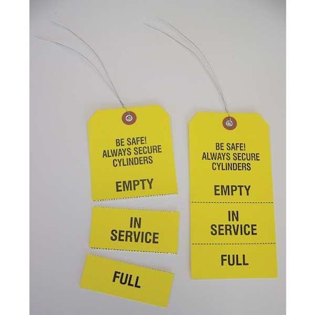 Cylinder Tag, 6 1/4in H, 3 1/8in W, PK100 MPN:499