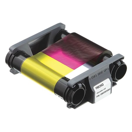 ID Card Printer Ribbon, Color, 8 in. H MPN:CBGR0100C