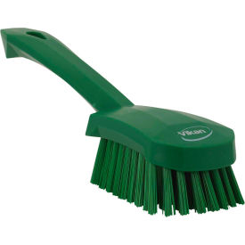 Vikan 41922 Short Handle Scrubbing Brush- Stiff Green 41922