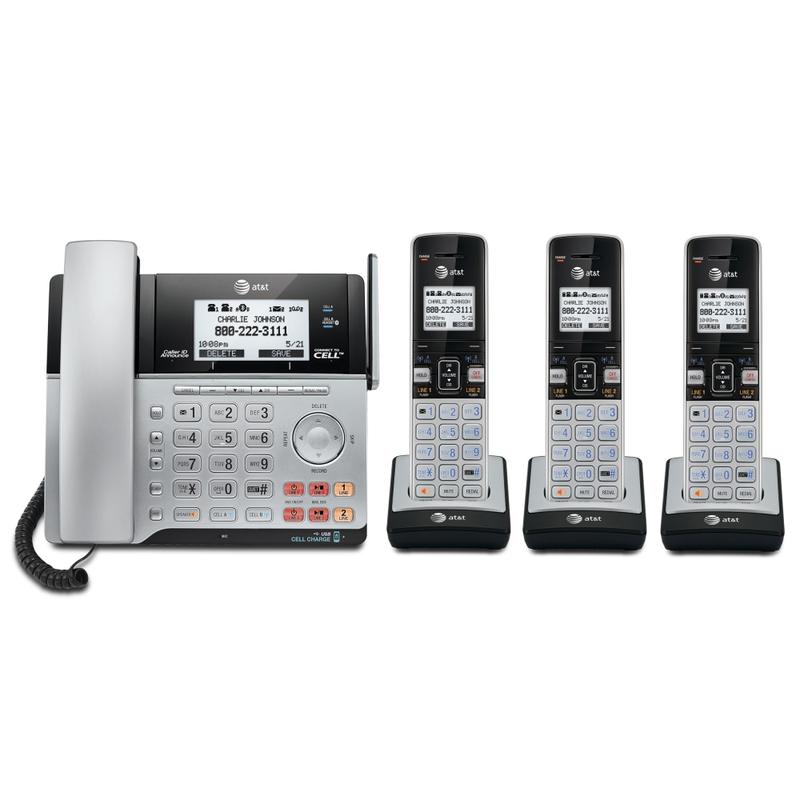 AT&T TL86103 2-Line DECT 6.0 Expandable Corded/Cordless Phone System with Digital Answering System MPN:80-1258-00