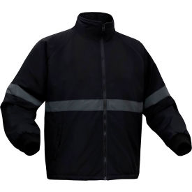 GSS Enhanced Visibility Waterproof Parka Jacket w/ Fleece Lining Nylon Black 2XL 8023-2XL