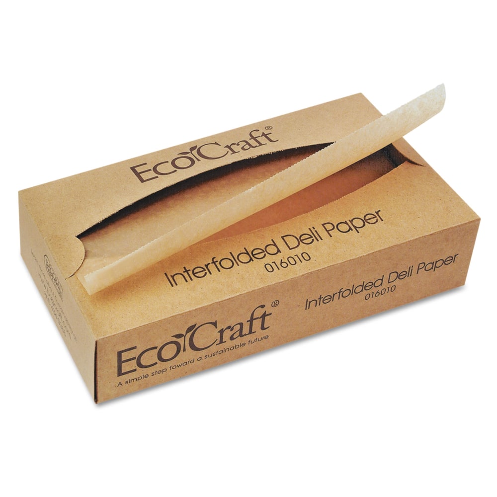 Bagcraft EcoCraft Interfolded Soy Wax Deli Sheets, 10in x 10-3/4in, Brown, 500 Sheets Per Box, Carton Of 12 Boxes MPN:1601016010