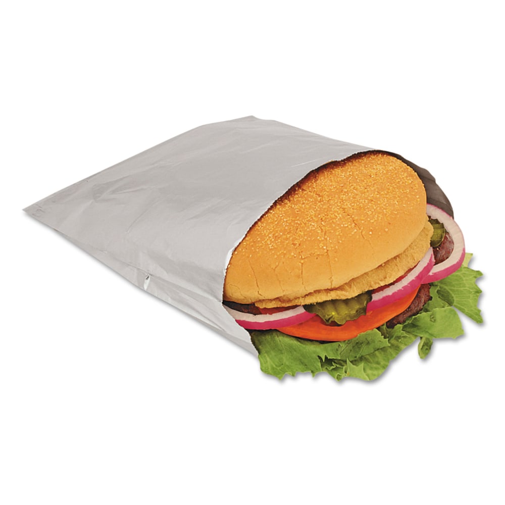 Bagcraft Foil Sandwich Bags, 6 1/2in x 6 3/4in, Silver, Carton Of 1, 000 Bags MPN:300533