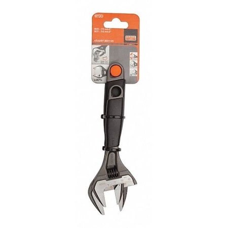 Bahco Adjustable Wrench, Thin Jaw, Wide Mouth, 6