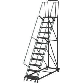 12 Step Extra Heavy Duty Steel Rolling Safety Ladder - Expanded Metal Tread - ML123221X ML123221X