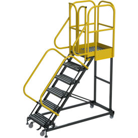 Ballymore ProLine 6 Step Extra Heavy Duty Rolling Safety Ladder Serrated 1000 lb. Capacity PL063228G