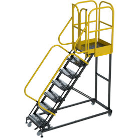 Ballymore ProLine 7 Step Extra Heavy Duty Rolling Safety Ladder Perforated 1000 lb. Capacity PL073228P