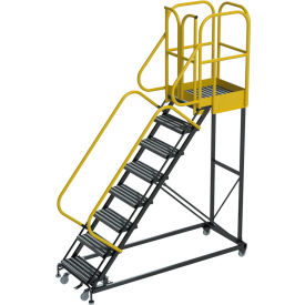 Ballymore ProLine 8 Step Extra Heavy Duty Rolling Safety Ladder Serrated 1000 lb. Capacity PL083228G