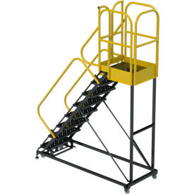 Ballymore ProLine 8 Step Extra Heavy Duty Rolling Safety Ladder Perforated 1000 lb. Capacity PL083228P