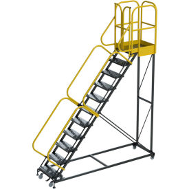 Ballymore ProLine 11 Step Extra Heavy Duty Rolling Safety Ladder Perforated 1000 lb. Capacity PL113228P