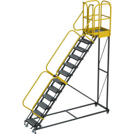 Ballymore ProLine 12 Step Extra Heavy Duty Rolling Safety Ladder Serrated 1000 lb. Capacity PL123228G
