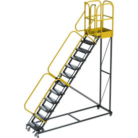 Ballymore ProLine 12 Step Extra Heavy Duty Rolling Safety Ladder Perforated 1000 lb. Capacity PL123228P