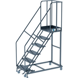 Ballymore Work Titan 6 Step Heavy Duty Rolling Ladder Perforated 800 lb. Capacity WT-LA063221P