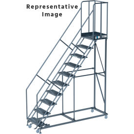 Ballymore Work Titan 8 Step Heavy Duty Rolling Ladder Perforated 800 lb. Capacity WT-LA083221P