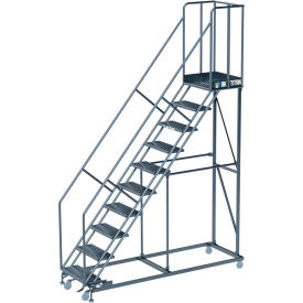 Ballymore Work Titan 10 Step Heavy Duty Rolling Ladder Perforated 800 lb. Capacity WT-LA103221P
