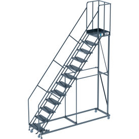 Ballymore Work Titan 12 Step Heavy Duty Rolling Ladder Perforated 800 lb. Capacity WT-LA123221P