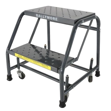 19 in H Steel Rolling Ladder, 2 Steps, 450 lb Load Capacity MPN:218PSU