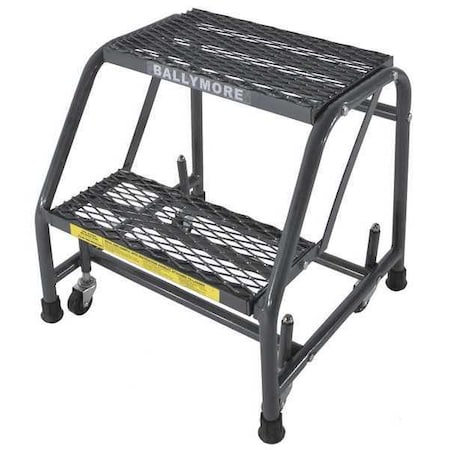 19 in H Steel Rolling Ladder, 2 Steps, 450 lb Load Capacity MPN:218X
