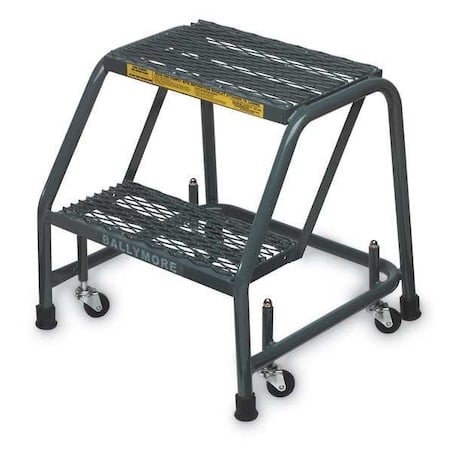 19 in H Steel Rolling Ladder, 2 Steps, 450 lb Load Capacity MPN:218XSU
