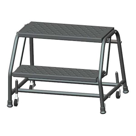 19 in H Steel Rolling Ladder, 2 Steps, 450 lb Load Capacity MPN:226P
