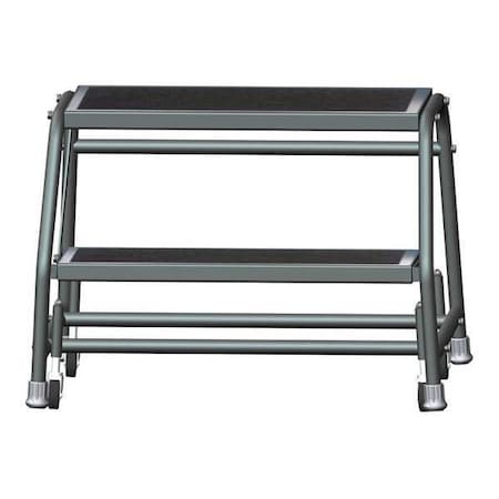 19 in H Steel Rolling Ladder, 2 Steps, 450 lb Load Capacity MPN:226R