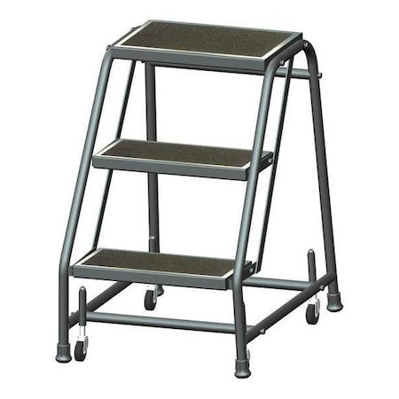 28 1/2 in H Steel Rolling Ladder, 3 Steps, 450 lb Load Capacity MPN:318R