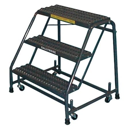 28 1/2 in H Steel Rolling Ladder, 3 Steps, 450 lb Load Capacity MPN:318XSU
