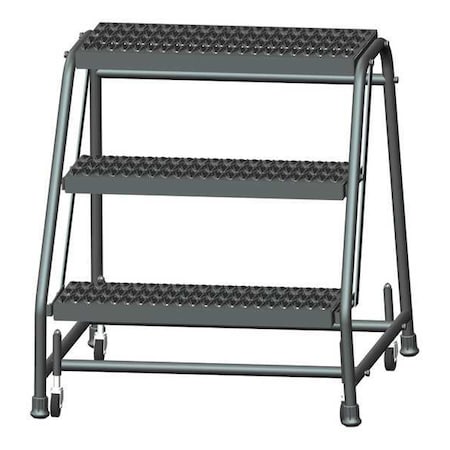 28 1/2 in H Steel Rolling Ladder, 3 Steps, 450 lb Load Capacity MPN:326G